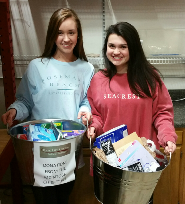 McIntosh High School Chiefettes Donate Food