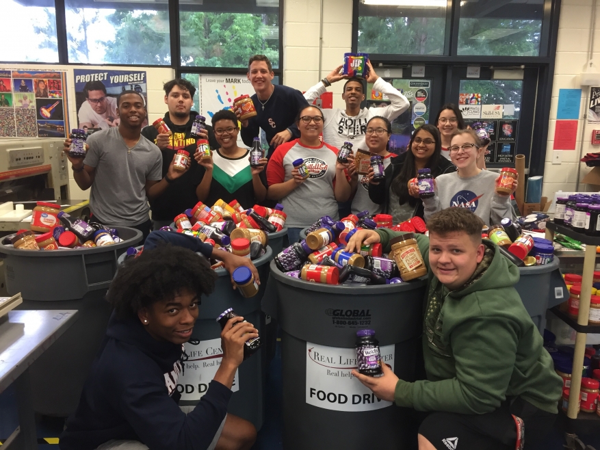 Skills USA Club has a blast while helping others with PB&J collection